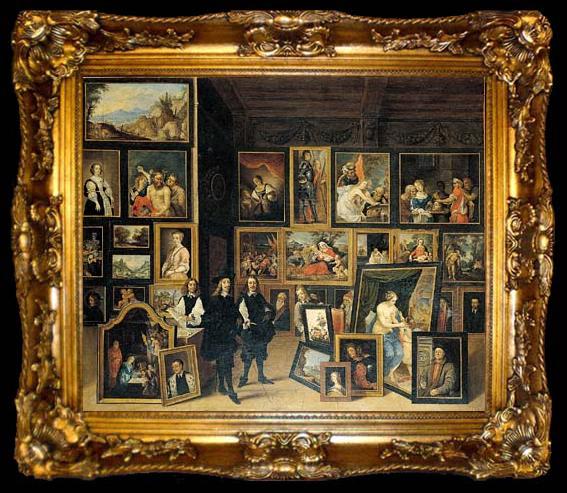 framed     David Teniers La Vista del Archidque Leopoldo Guillermo a su gabinete de pinturas., ta009-2